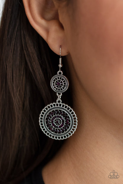 Bohemian Bedazzle - purple - Paparazzi earrings