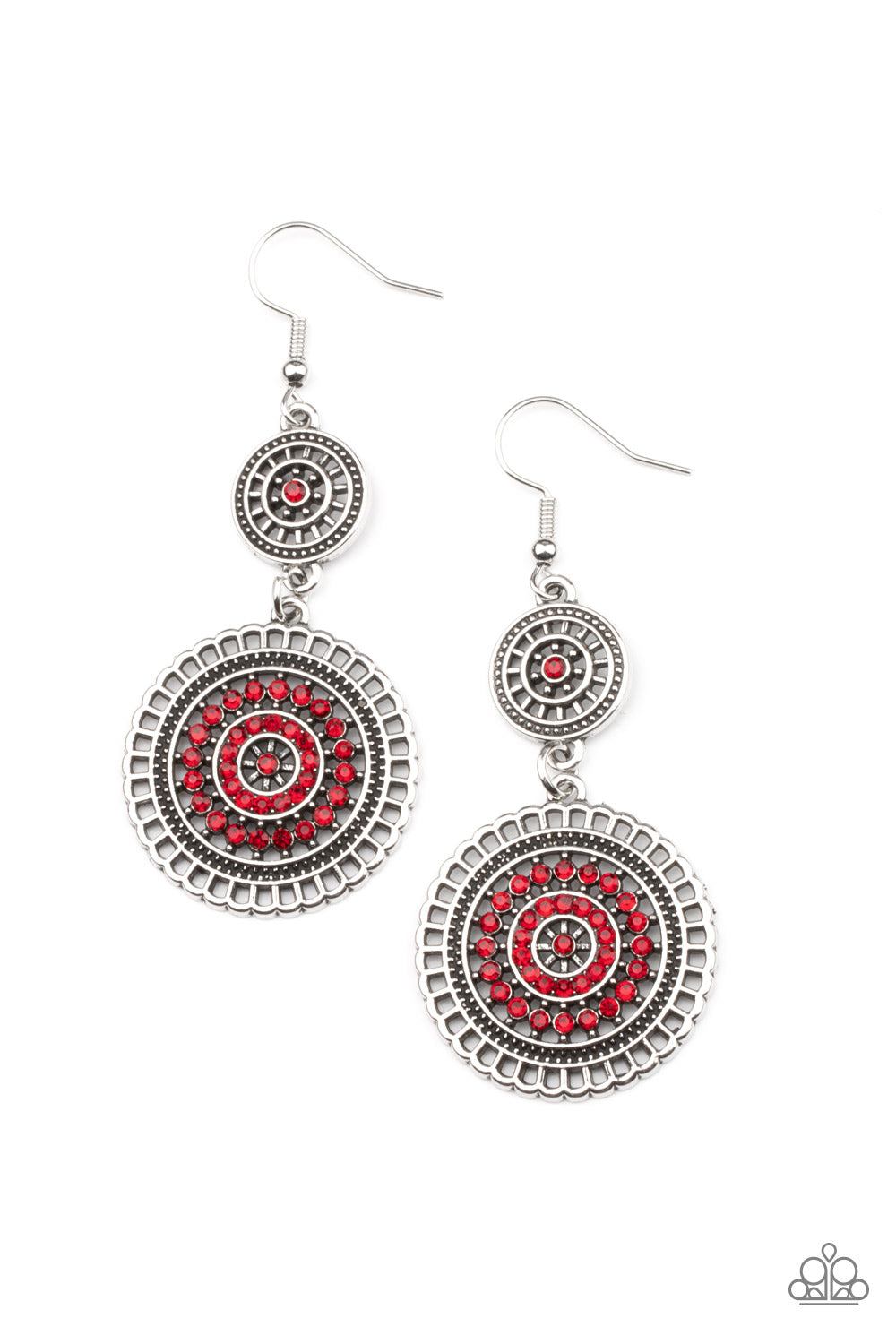 Bohemian Bedazzle - red - Paparazzi earrings