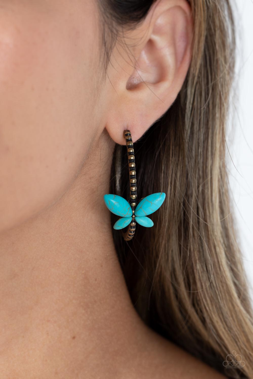 Bohemian Butterfly - brass - Paparazzi earrings