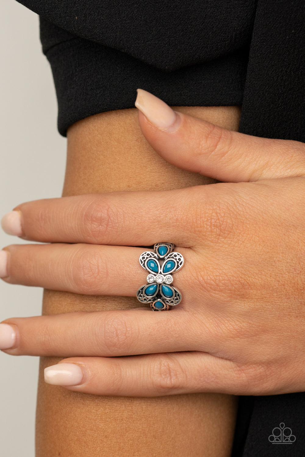 Boho Butterfly - blue - Paparazzi ring