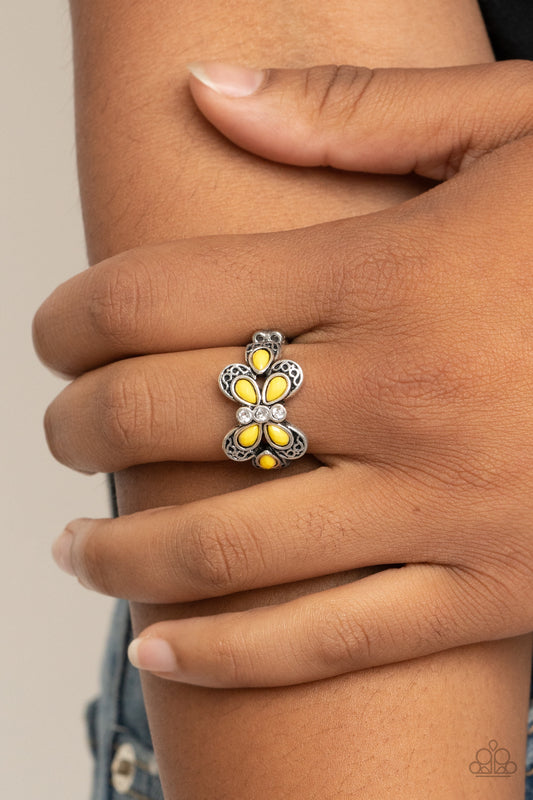 Boho Butterfly - yellow - Paparazzi ring