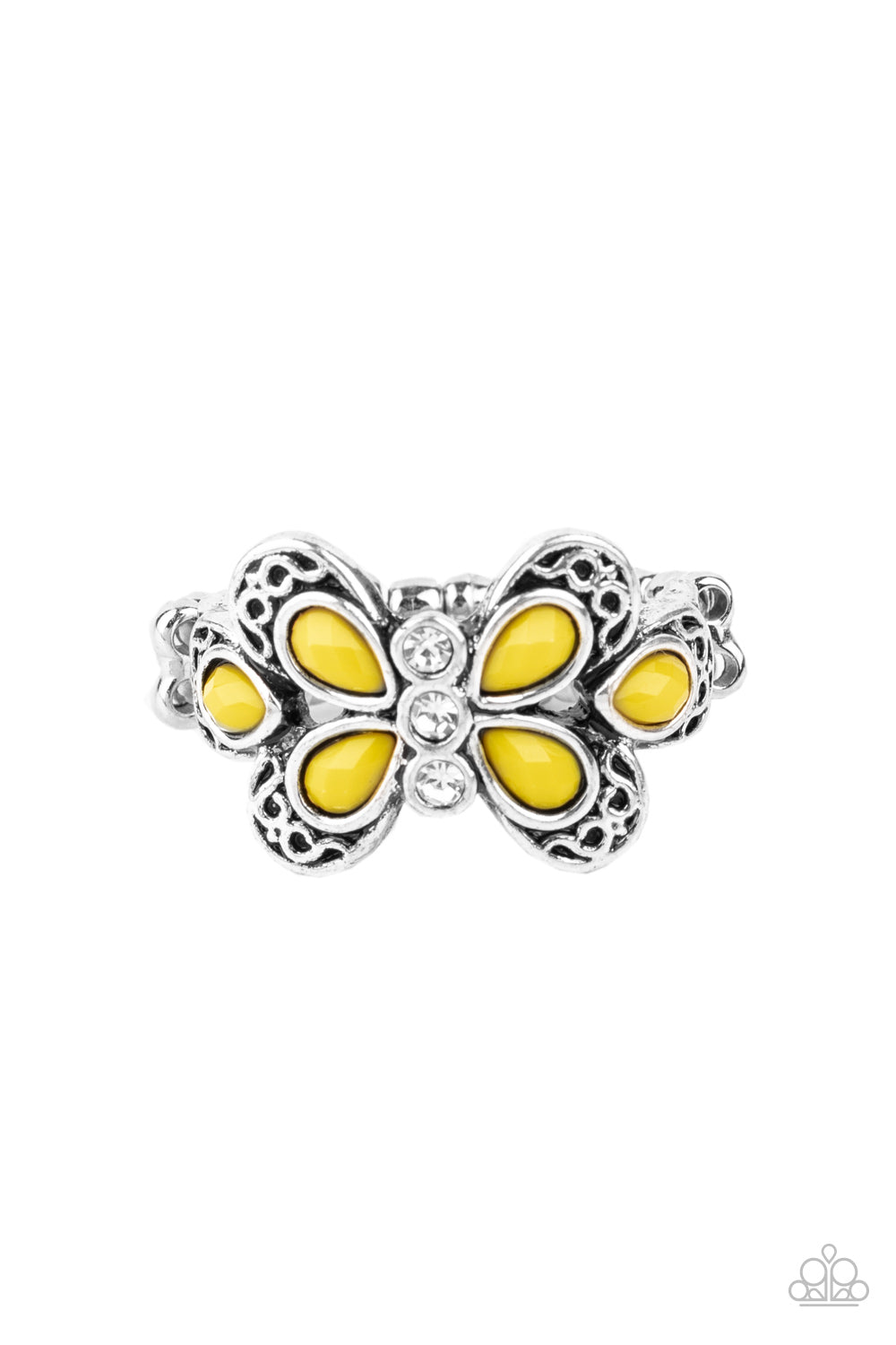 Boho Butterfly - yellow - Paparazzi ring