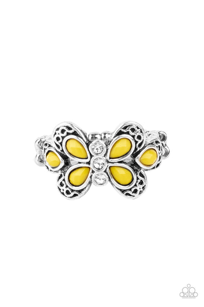 Boho Butterfly - yellow - Paparazzi ring