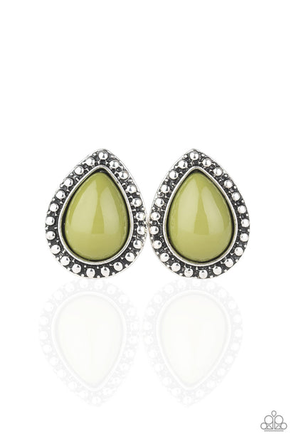 Boldly Beaded - green - Paparazzi earrings