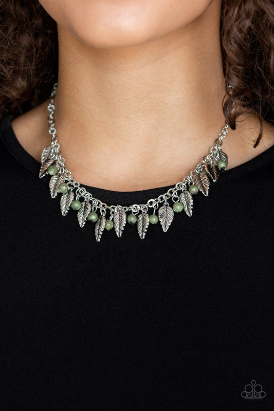 Boldly Airborne-green-Paparazzi necklace