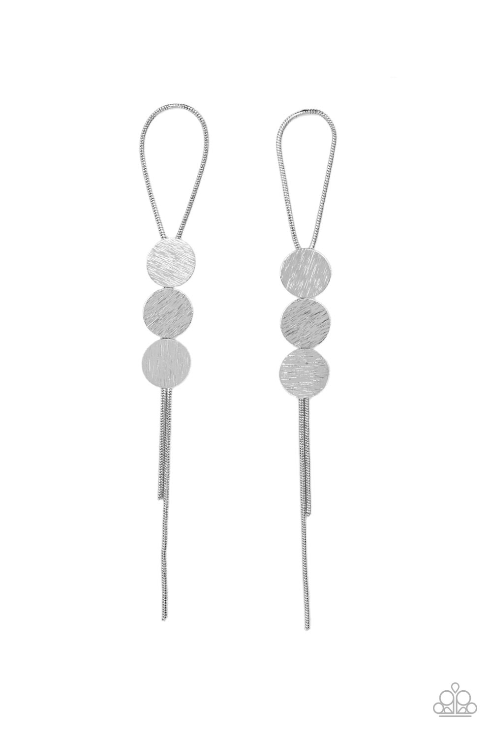 Bolo Beam - silver - Paparazzi earrings