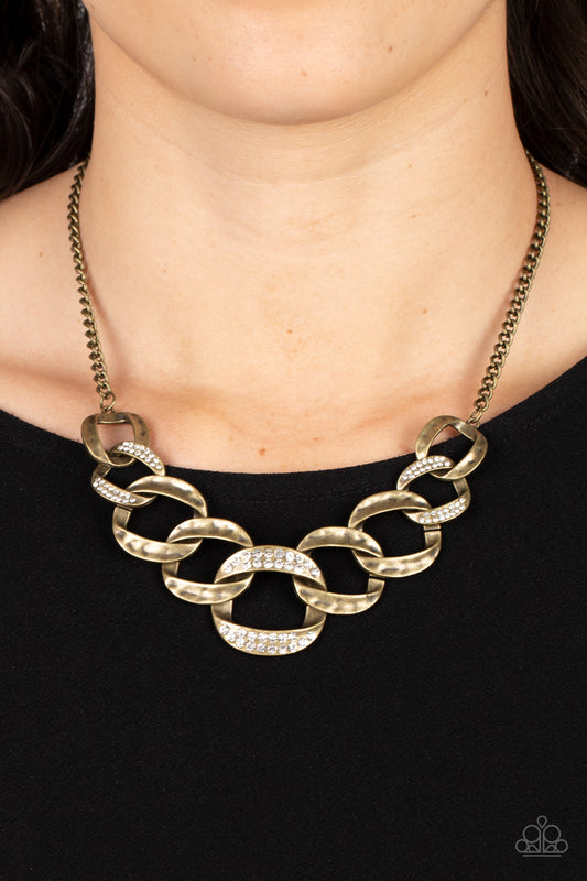 Bombshell Bling - brass - Paparazzi necklace