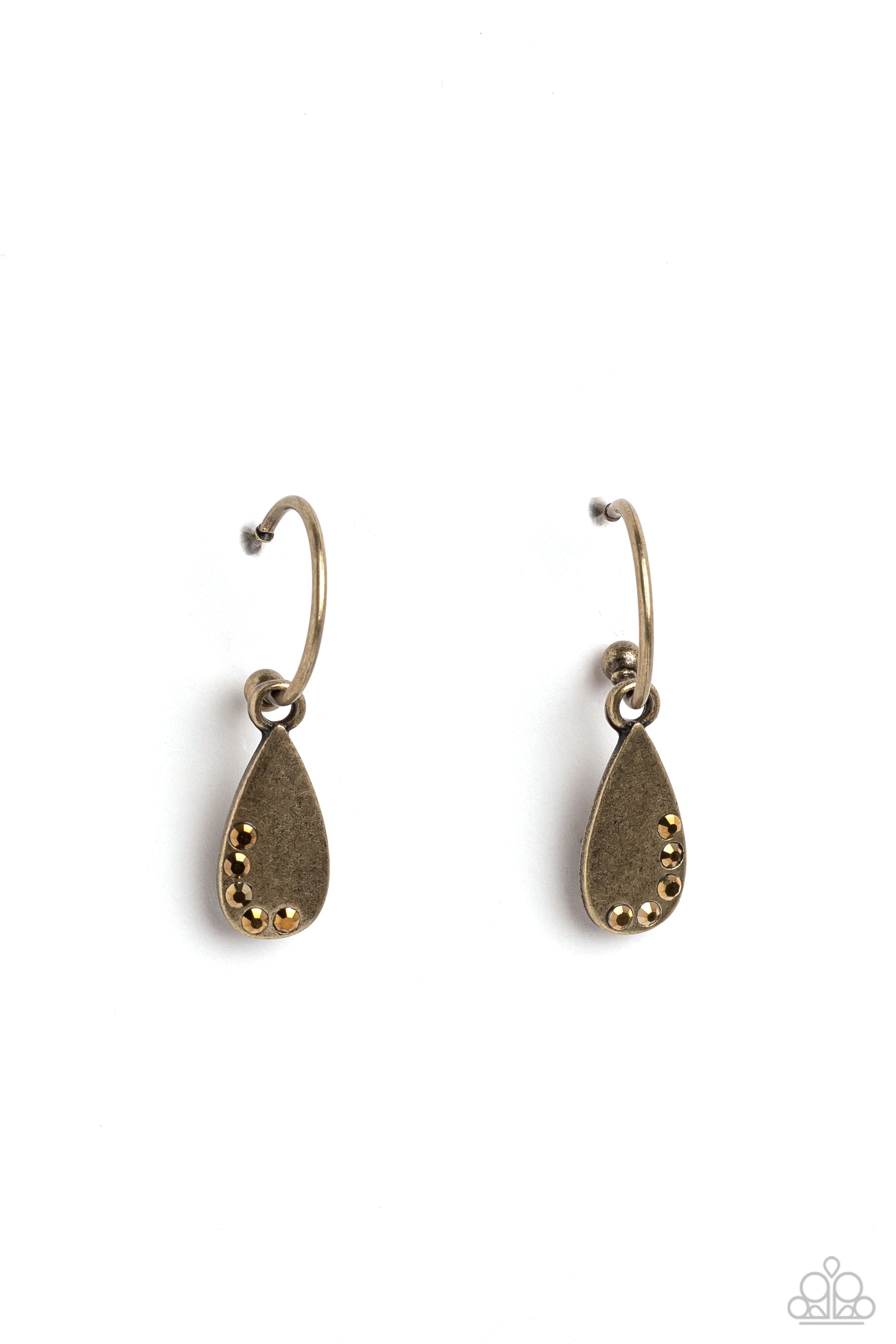 Borderline Baddie - brass - Paparazzi earrings