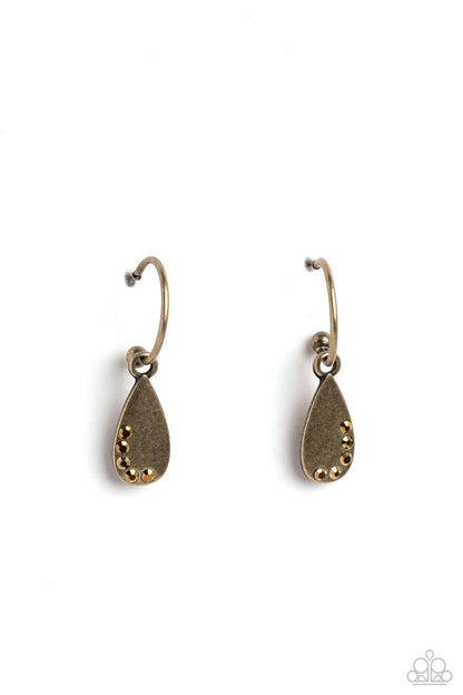 Borderline Baddie - brass - Paparazzi earrings