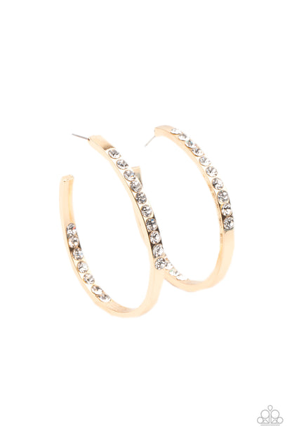 Borderline Brilliance - gold - Paparazzi earrings