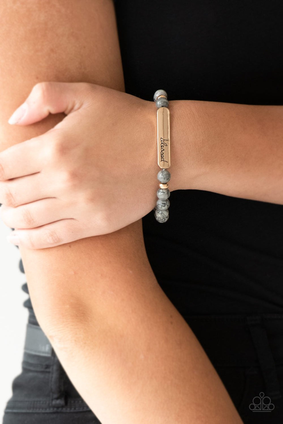 Born Blessed gold Paparazzi bracelet JewelryBlingThing