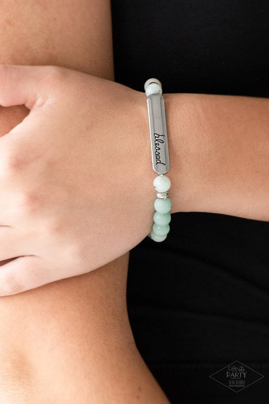 Born Blessed-green-Paparazzi bracelet