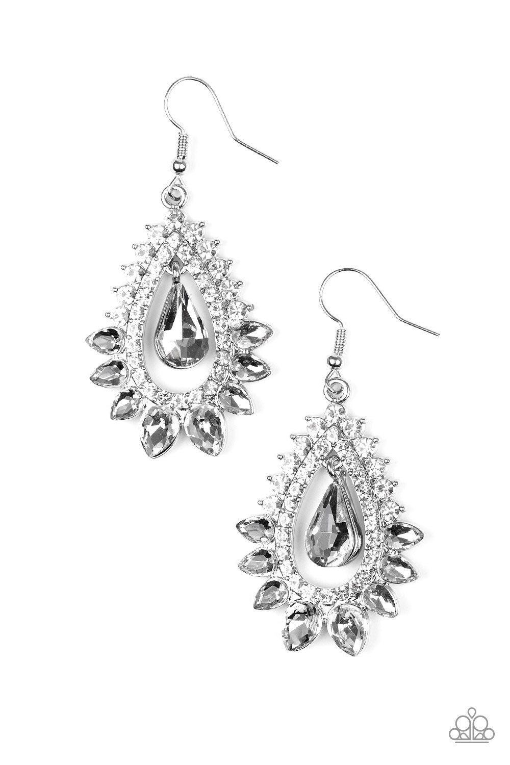 Boss Brilliance-silver-Paparazzi earrings
