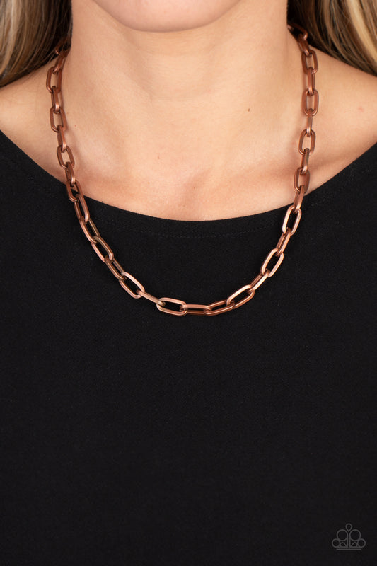 Boston Backdrop - copper - Paparazzi necklace
