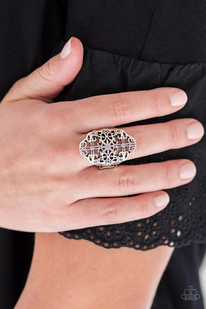 Botanical Beam-purple-Paparazzi ring