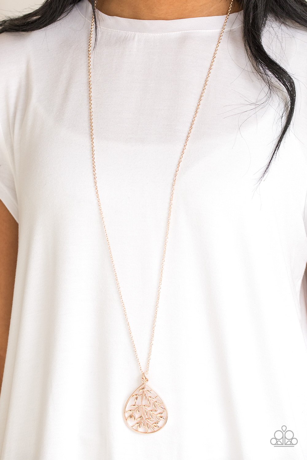 Bough Down - rose gold - Paparazzi necklace