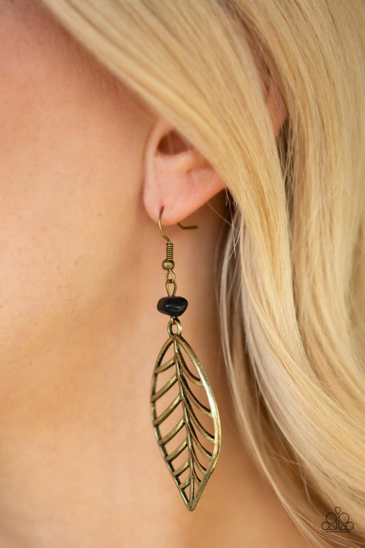 Bough Out - brass - Paparazzi earrings