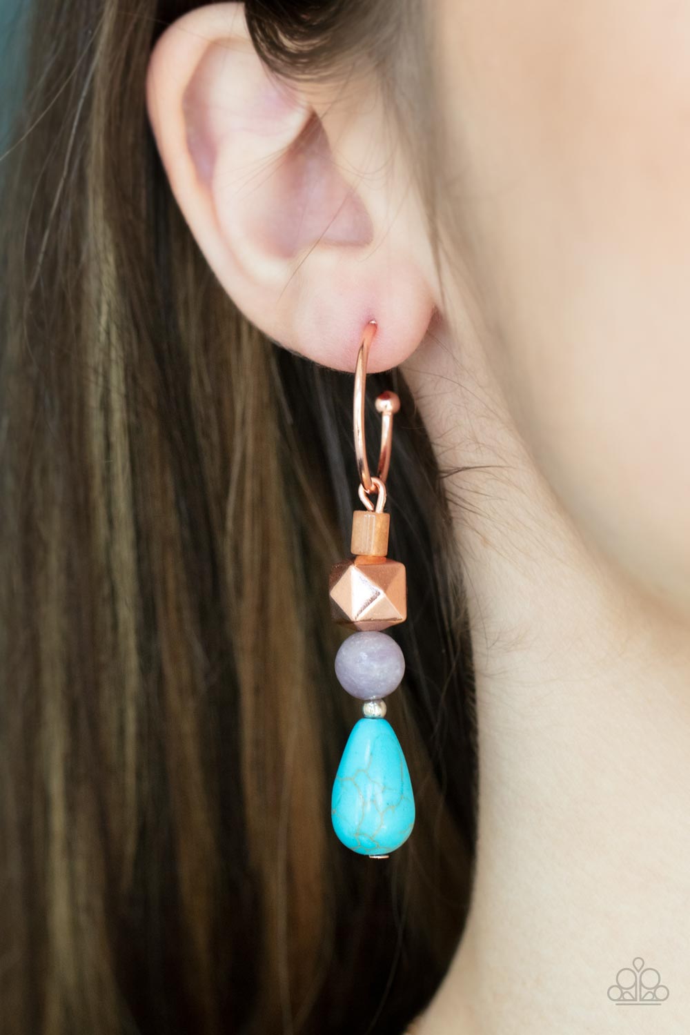 Boulevard Stroll - copper - Paparazzi earrings