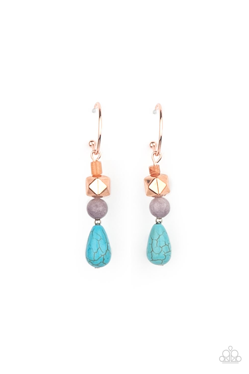 Boulevard Stroll - copper - Paparazzi earrings