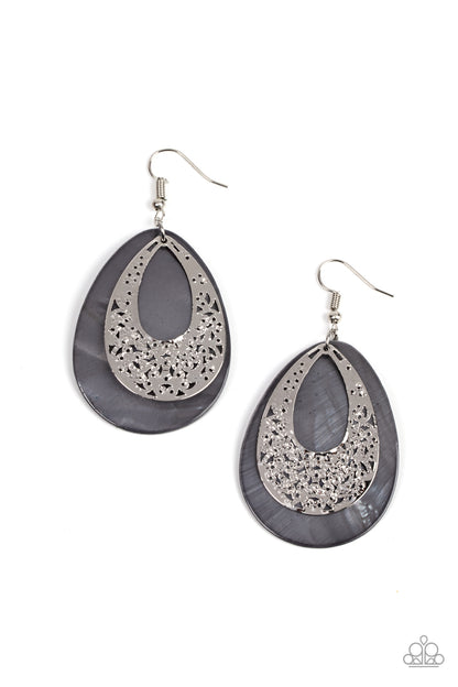 Bountiful Beaches - silver - Paparazzi earrings