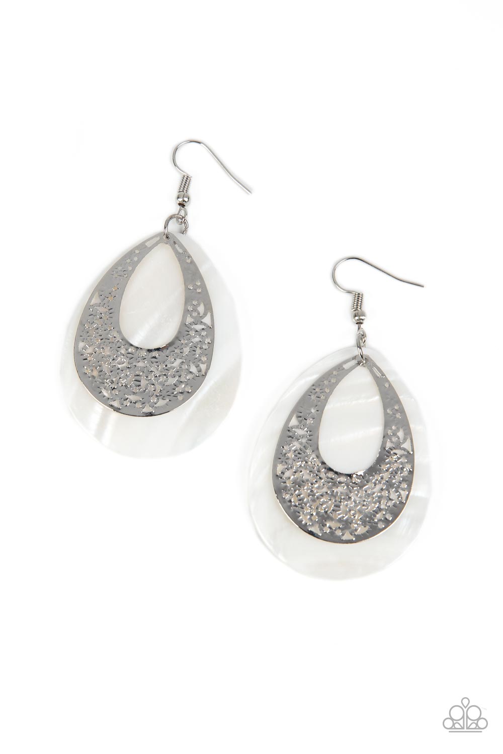 Bountiful Beaches - white - Paparazzi earrings