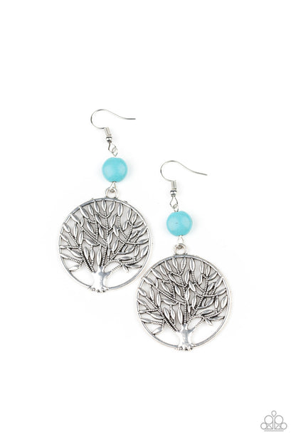 Bountiful Branches - blue - Paparazzi earrings