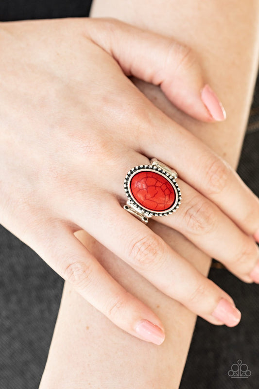 Bountiful Deserts-red-Paparazzi ring