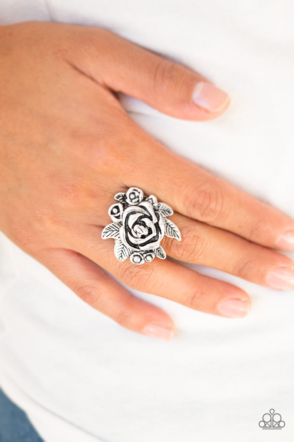 Bouquet Bonanza-silver-Paparazzi ring