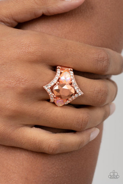 Bow Down to Dazzle - copper - Paparazzi ring