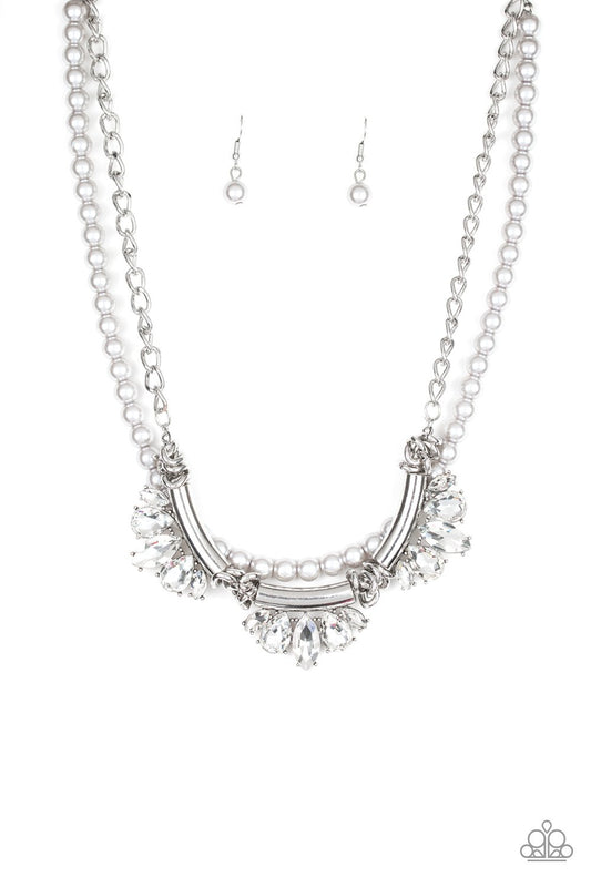 Bow Before the Queen-silver-Paparazzi necklace