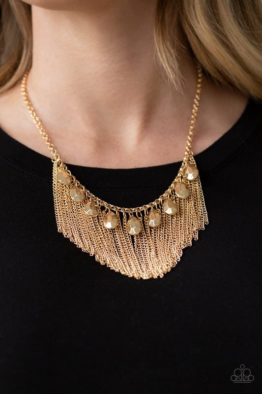 Bragging Rights-gold-Paparazzi necklace