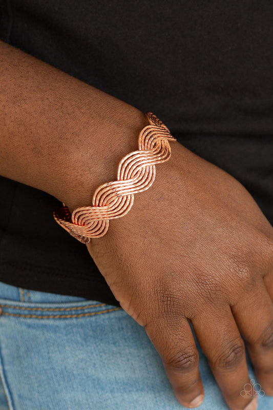 Braided Brilliance - copper - Paparazzi bracelet