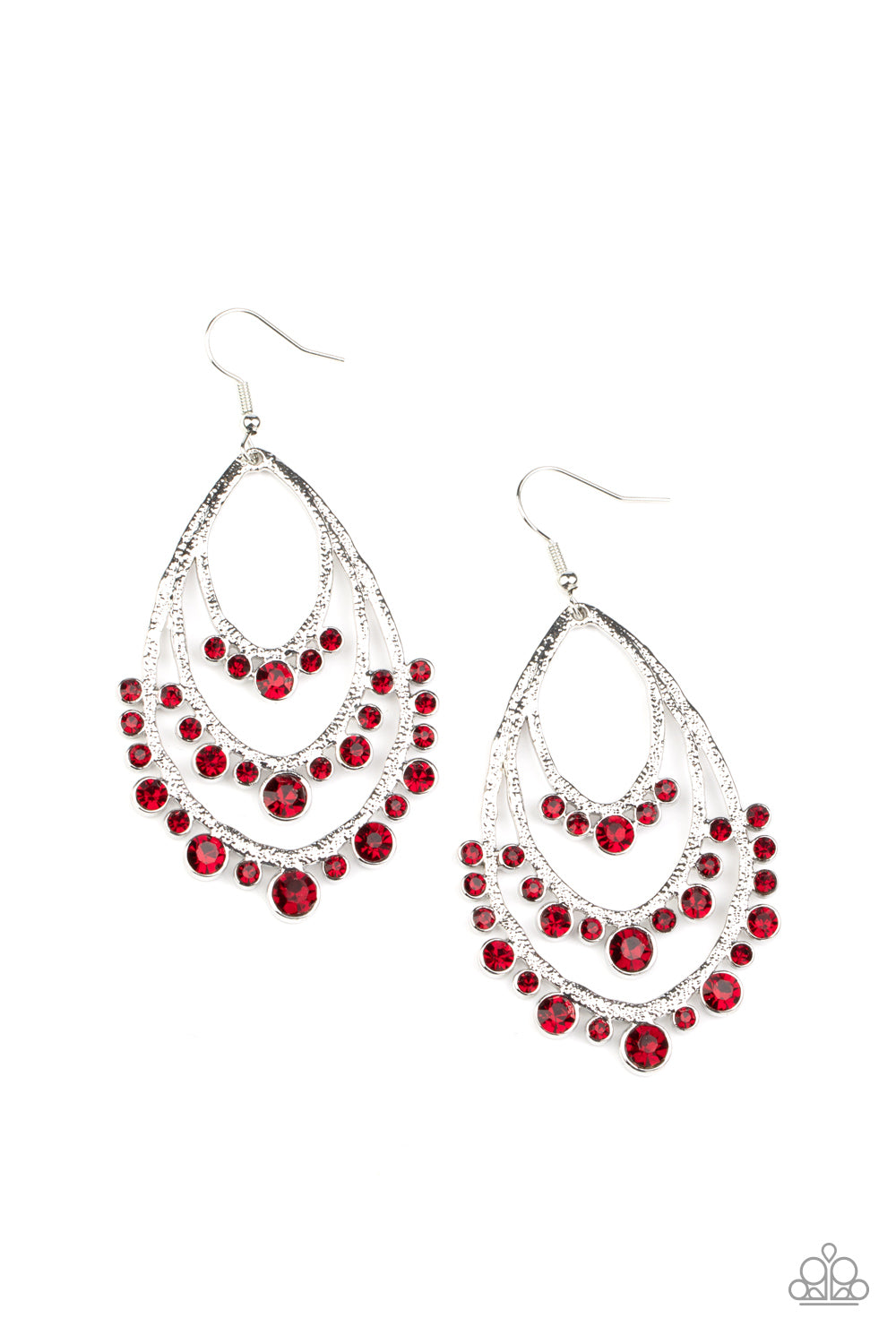 Break Out in Tiers - red - Paparazzi earrings