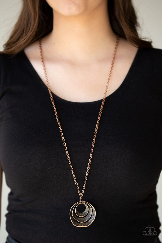 Breaking Pattern-copper-Paparazzi necklace