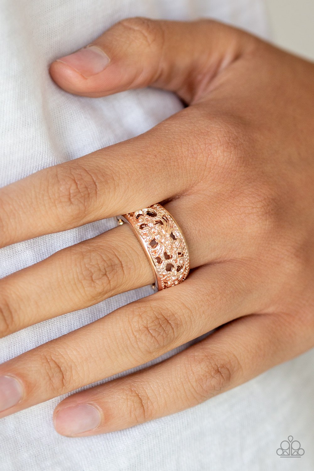 Breezy Blossoms-rose gold-Paparazzi ring