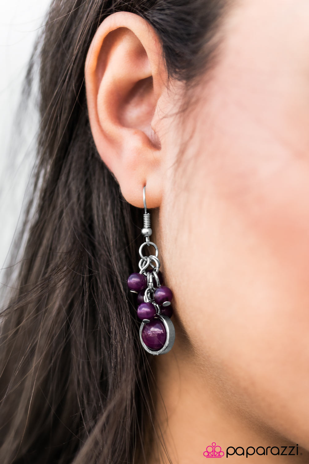 Bright Skies - Purple - Paparazzi earrings