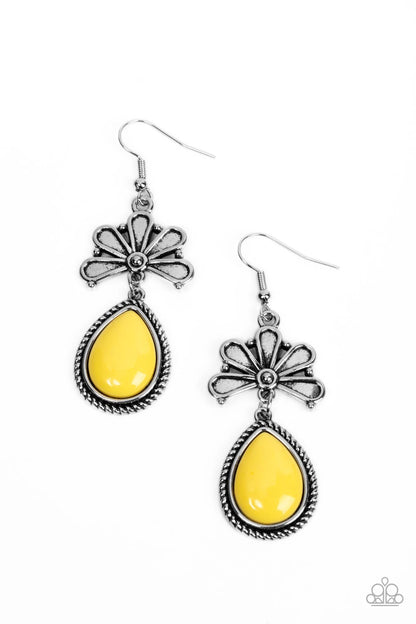 Brightly Blooming - yellow - Paparazzi earrings