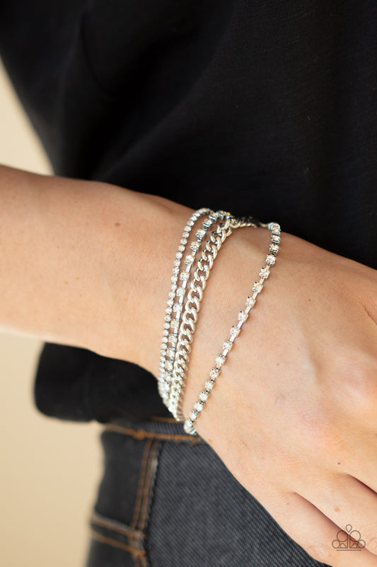 Brilliantly Beaming - white - Paparazzi bracelet