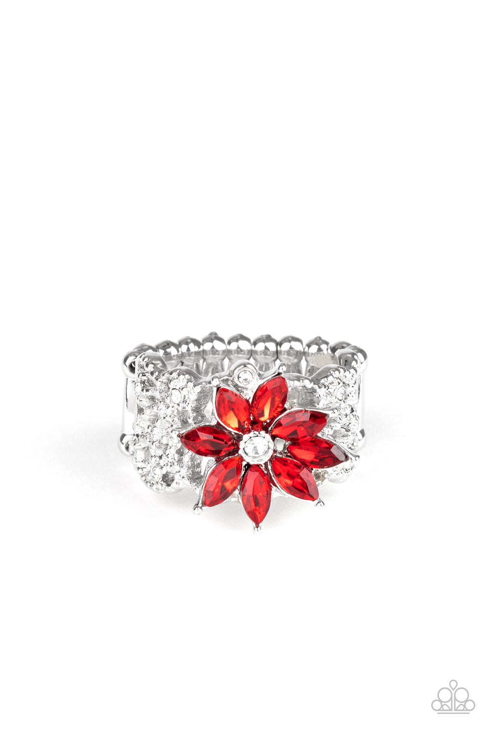 Brilliantly Blooming - red - Paparazzi ring