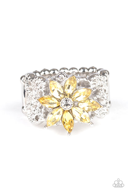 Brilliantly Blooming - yellow - Paparazzi ring