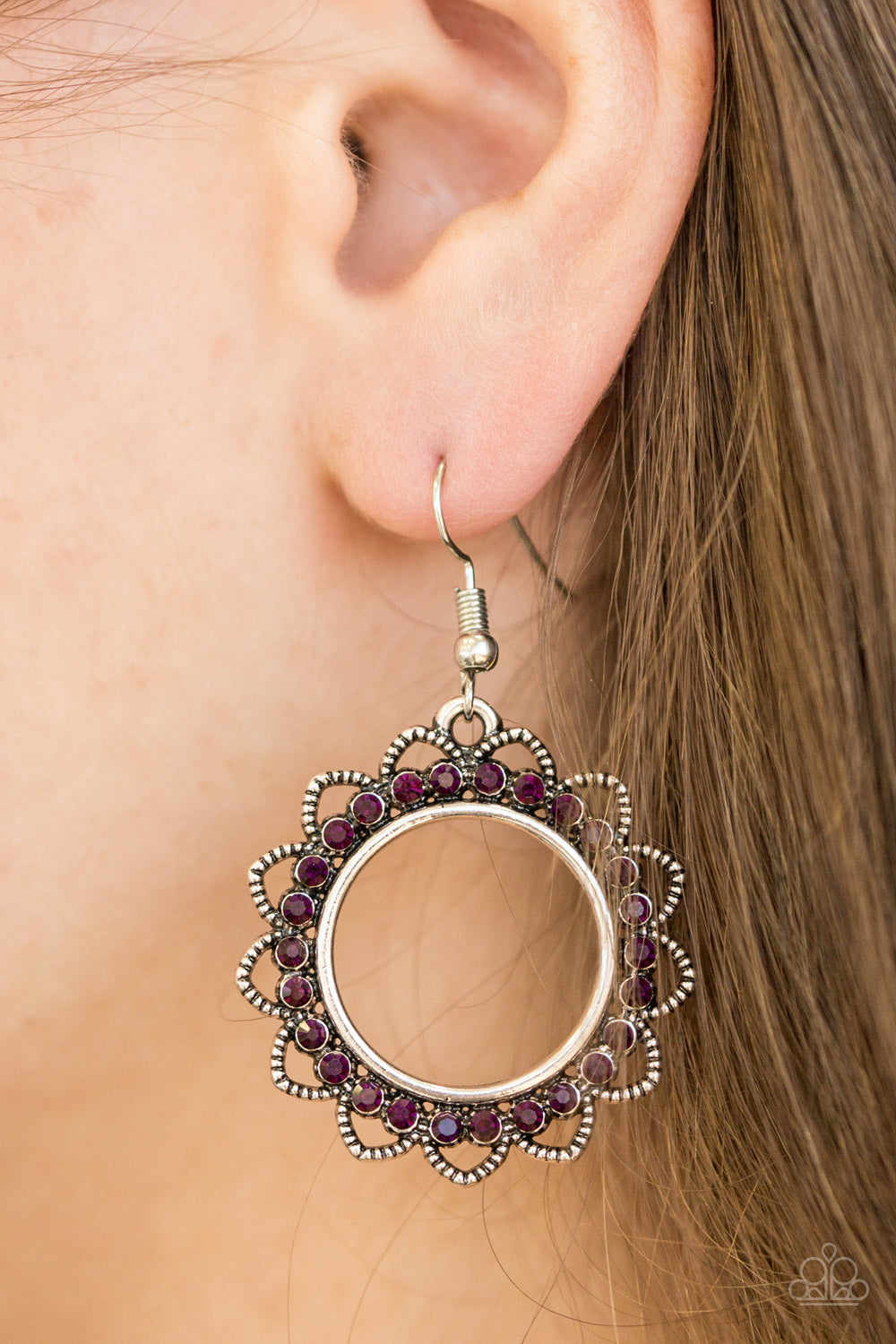 Bring Your Tambourine - purple - Paparazzi earrings