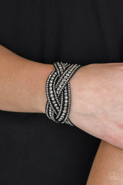 Bring On The Bling - black (hematite rhinestones) - Paparazzi bracelet