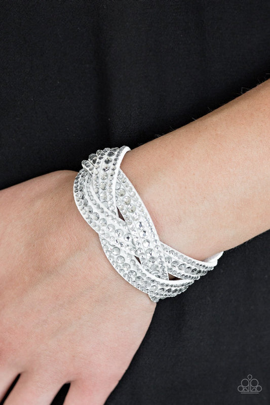 Bring On the Bling-white-Paparazzi bracelet