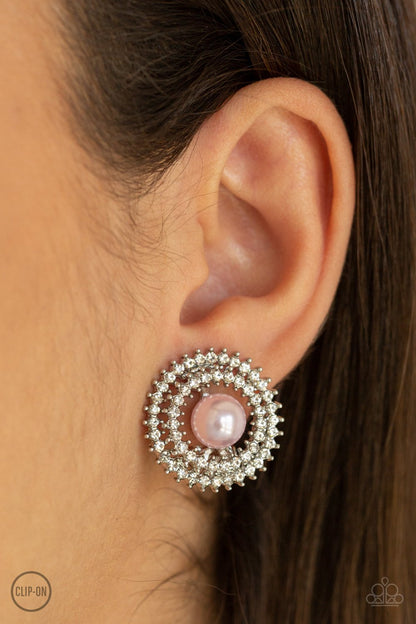 Broadway Breakout-pink-Paparazzi CLIP ON earrings