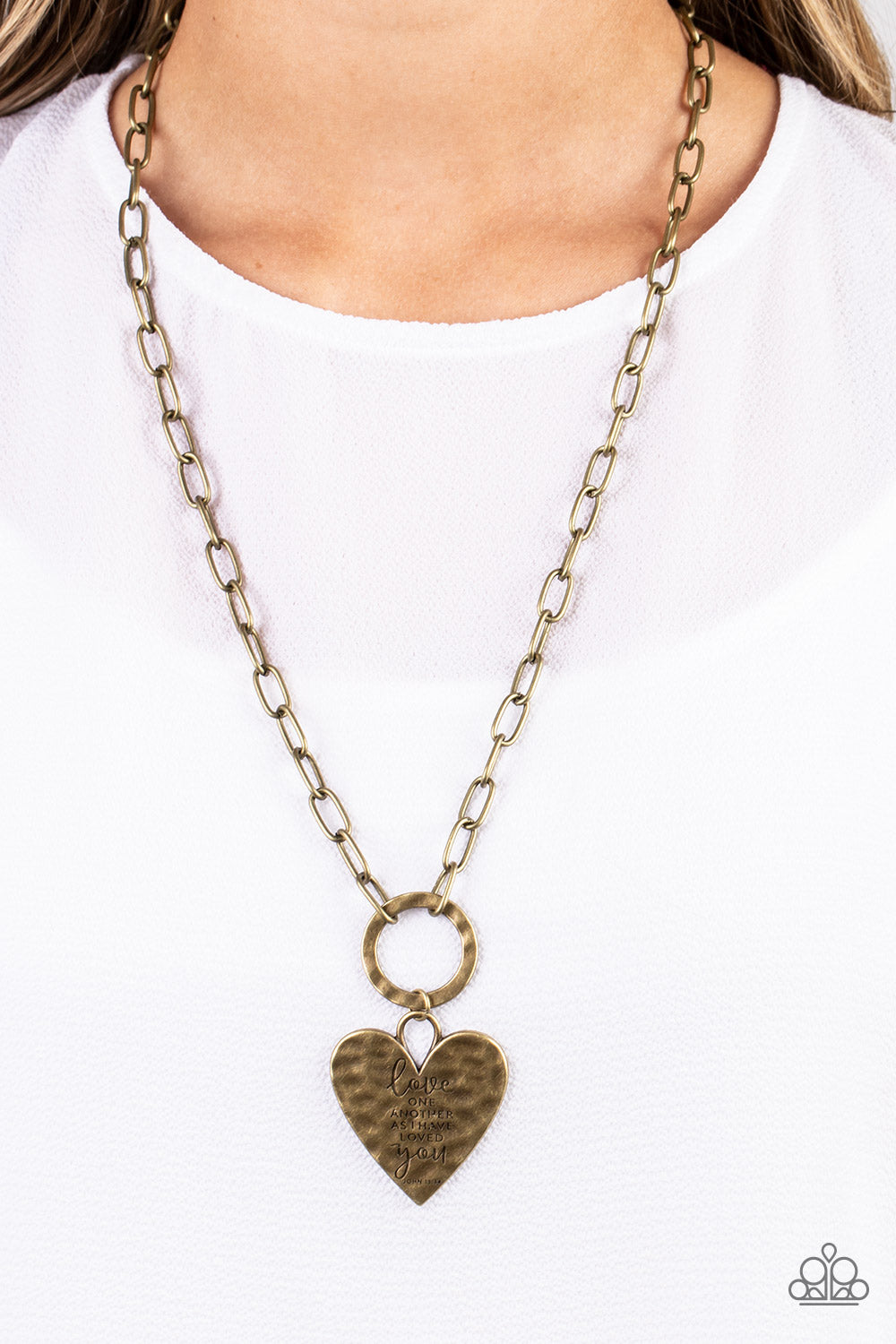 Brotherly Love - brass - Paparazzi necklace