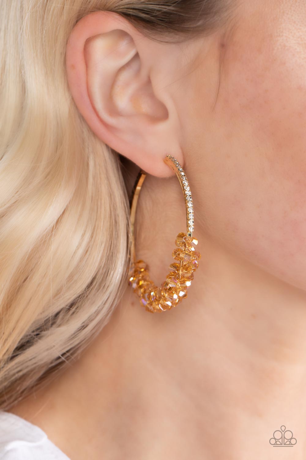 Bubble-Bursting Bling - gold - Paparazzi earrings
