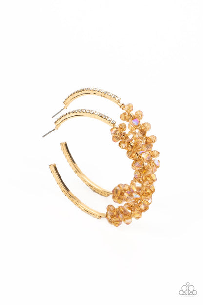 Bubble-Bursting Bling - gold - Paparazzi earrings