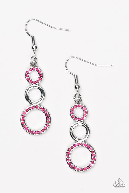 Bubble Bustle - pink - Paparazzi earrings