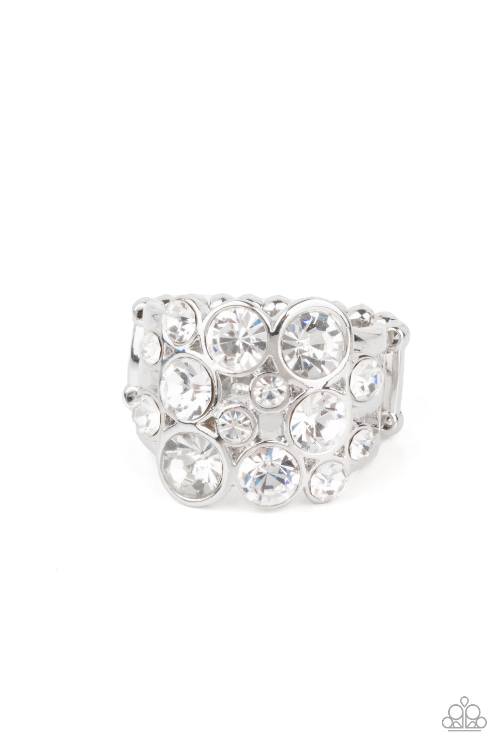 Bubbling Bravado - white - Paparazzi ring