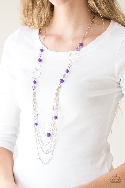 Bubbly Bright - purple - Paparazzi necklace